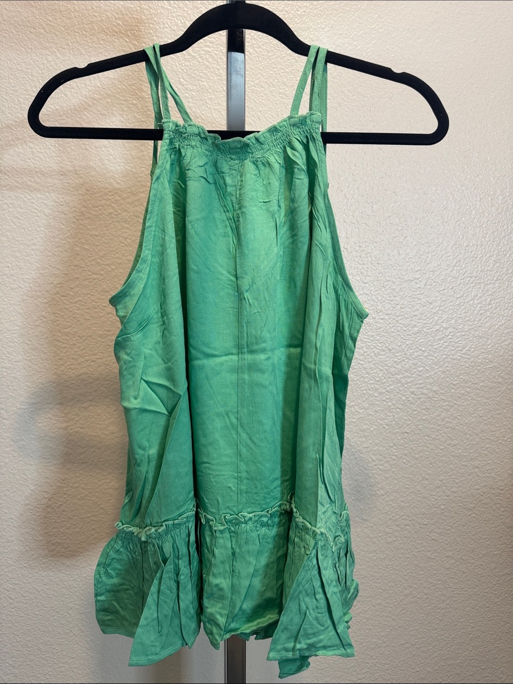 Umgee Green Double-Strap Ruffle Hem Camisole - Picture 3 of 3